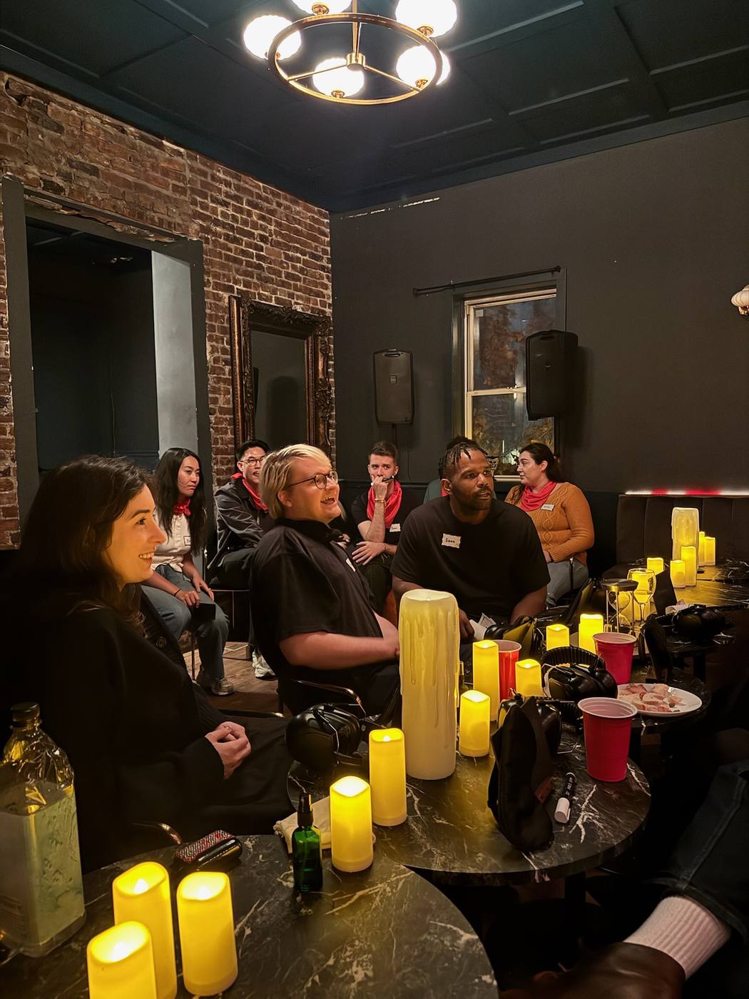 Players at the candlelit venue